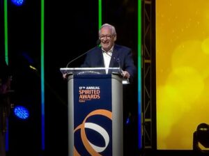 Desmond Payne winning the Helen David Lifetime achievement award at Tales of the Cocktail's Spirited Awards in 2023