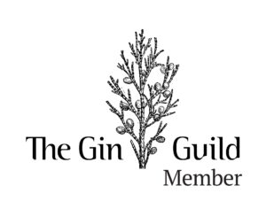 Black on White background - Text and Sprig - Gin Guild Member logo - for use by existing members only